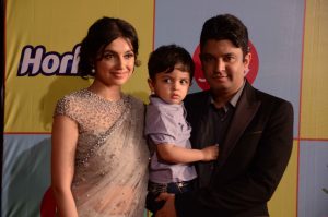 Bhushan Kumar With his wife Divya Khosla and son