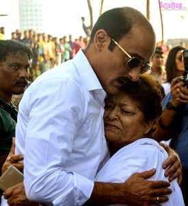 Vinod Khanna's younger son Akshaye Khanna with choreographer Saroj Khan