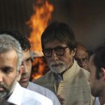 Amitabh Bachchan at the funeral.