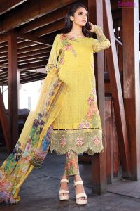 1572-DAISY-YELLOW EMBROIDERED LAWN UNSTITCHED 5,790