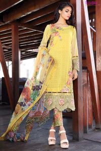 1572-DAISY-YELLOW EMBROIDERED LAWN UNSTITCHED 5,790