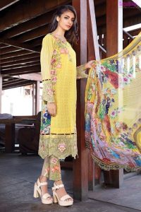 1572-DAISY-YELLOW EMBROIDERED LAWN UNSTITCHED 5,790