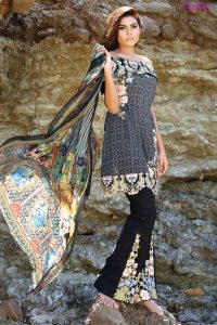 1572-PIRATE-BLACK EMBROIDERED LAWN UNSTITCHED 5,790