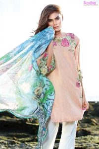 1584-PEACH-QUARTZ EMBROIDERED LAWN UNSTITCHED 5,790