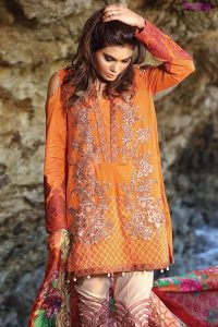 1585-BURNT-ORANGE EMBROIDERED LAWN UNSTITCHED 5,790