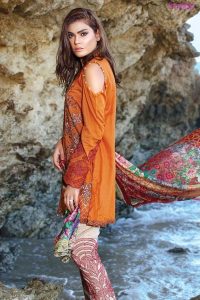 1585-BURNT-ORANGE EMBROIDERED LAWN UNSTITCHED 5,790