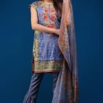 3PC Embroidered Lawn with Chiffon Dupatta PKR 3,495