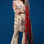 3PC Embroidered Lawn with Chiffon Dupatta PKR 3,495